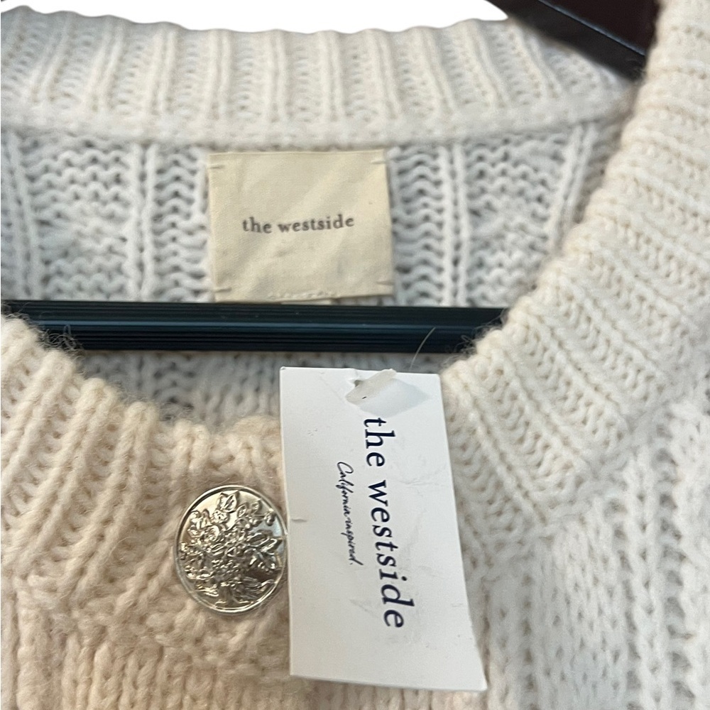 The Westside Cable-Knit Cardigan Alpaca Blend Sweater Sz XS - Picture 6 of 8